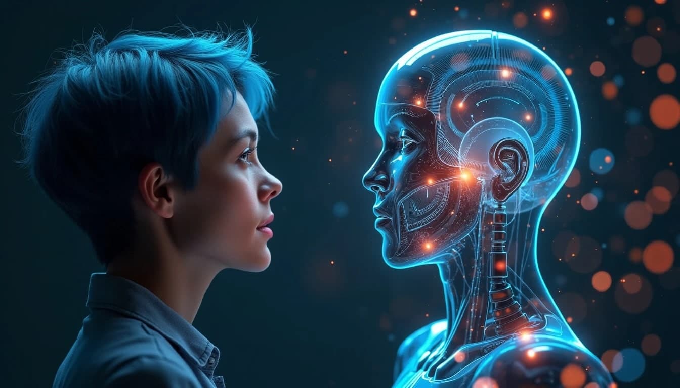 Visual del equilibrio entre persona e IA.